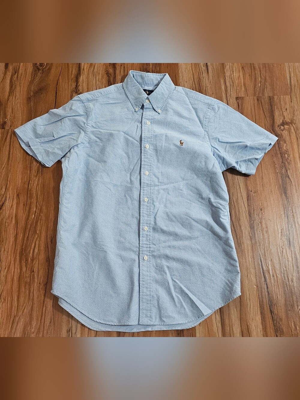 Light Blue Men's Ralph Lauren Short Sleeve Button-Down Shirt